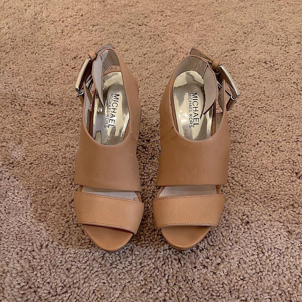 Michael Kors Carla Leather Platform Sandals